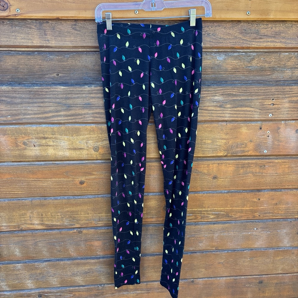 Christmas Joe Boxer Black Leggings with Colorful Light Pattern